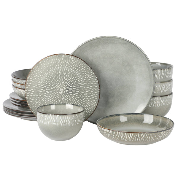 Gibson Elite Matisse 16-Piece Dinnerware Set, Service for 4 - Green