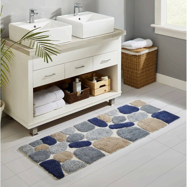 Ebern Designs Creline Bath Rug Color Blue Sienna