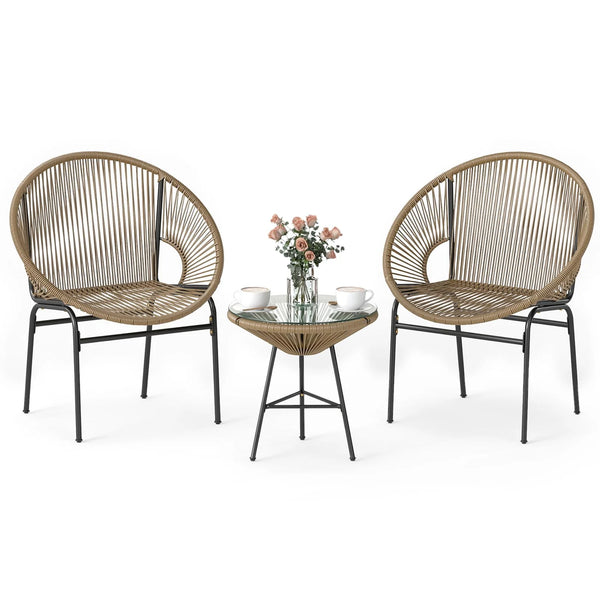 Tangkula 3 Piece Outdoor Patio Furniture Set