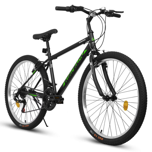 Aukfa 26" Mountain Bike for Men and Women, 21 - Speed High - Performance All - Terrain Bicycle with Dual V - Brakes, Green