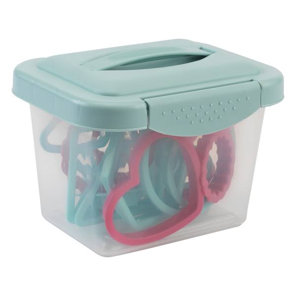 GoodCook 15-Piece Assorted Cookie Cutter Set with Storage Container, Blue/Red, Size: 15 Piece