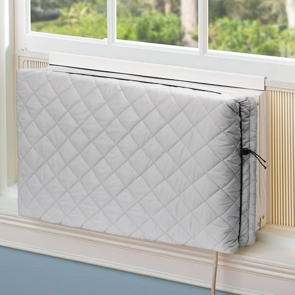 BEWAVE Indoor Air Conditioner Cover Window AC Unit Cover with Drawstring Double Insulation for Inside(21x15x3.5")