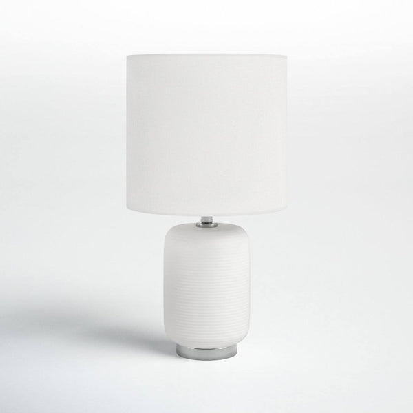 Gracie Ceramic Table Lamp Base Color: Matte White/Brushed Nickel