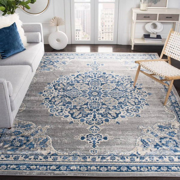 Evart Light Gray/Blue Rug Langley Street Rug Size: Rectangle 2' x 4'
