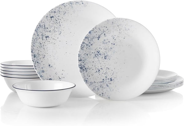 Corelle Indigo Speckle 18 - Piece Glass Dinnerware Set (Service for 6)