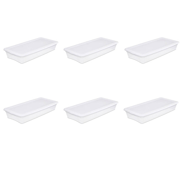 Sterilite 41 Quart Storage Box- White Case of 6