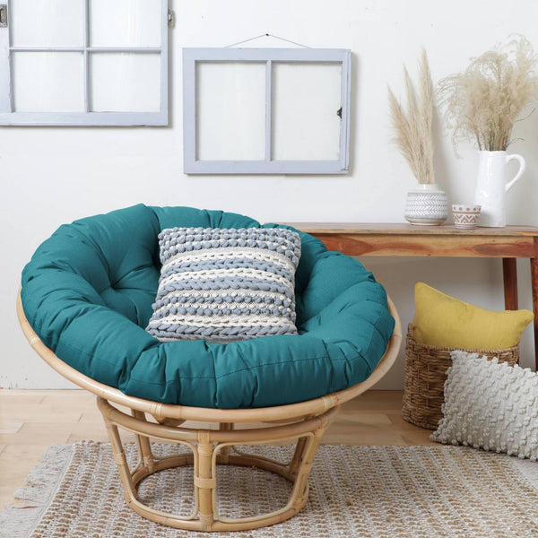 48" x 48" x 4" Papasan Outdoor Chair Cushion Seafoam Blue - Sorra Home