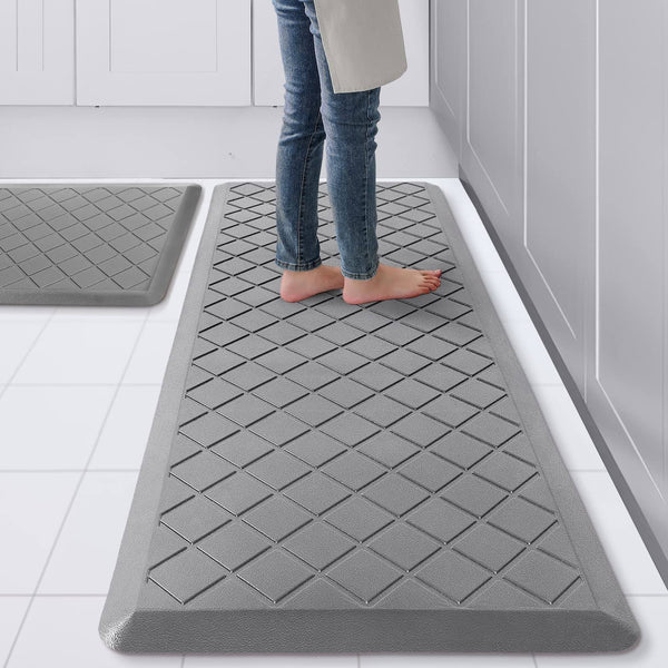 WEZVIX Cushioned Kitchen Mat 2 Pcs, Anti Fatigue Kitchen Rugs, Heavy Duty Kitchen Rugs and Mats Non-Skid, Ergonomic Comfort Foam Kitchen Floor Mat