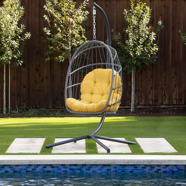 Humble + Haute Indoor/Outdoor Egg Chair Cushion - Cushion Only - 27 x 44 x 4 Inches - Daffodil