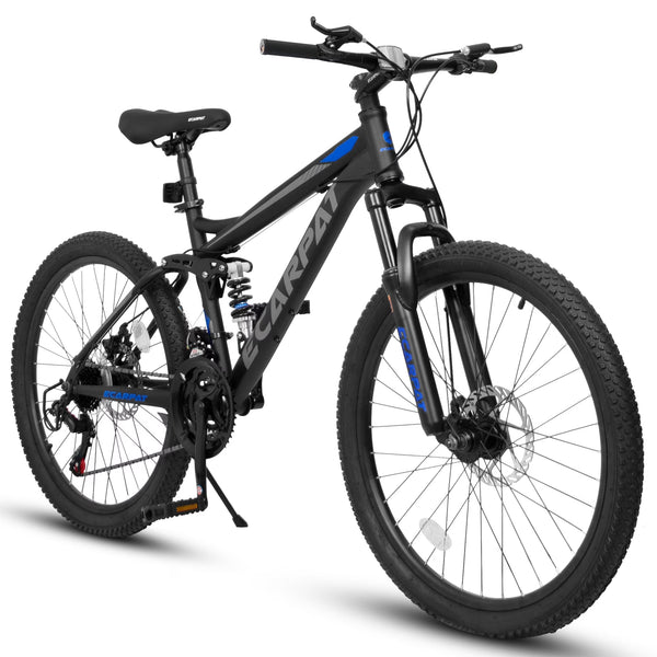 A2660 26 in Mountain Bike, 21 - Speed Disc Brakes, Durable Frame, Front, Rear Dual - Shock Absorption, Unisex for Commuting, Travel, School, Mountain