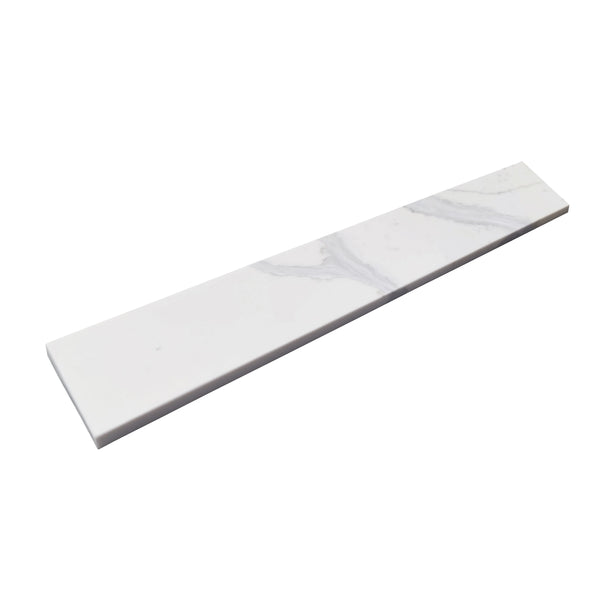 4-in H x 21.25-in L White Quartz Bathroom Side splash