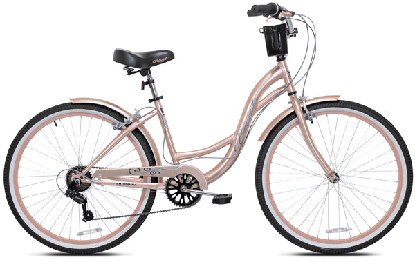Kent 26 In. Bayside Women'S Cruiser Bike, Rosé Gold
