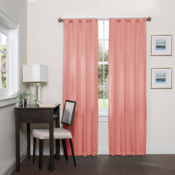 Eclipse Darrell Thermaweave Room Darkening Window Curtain Panel, Coral