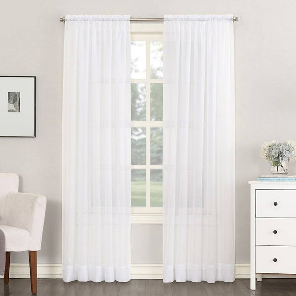 Emily Sheer Voile Window Panel, White